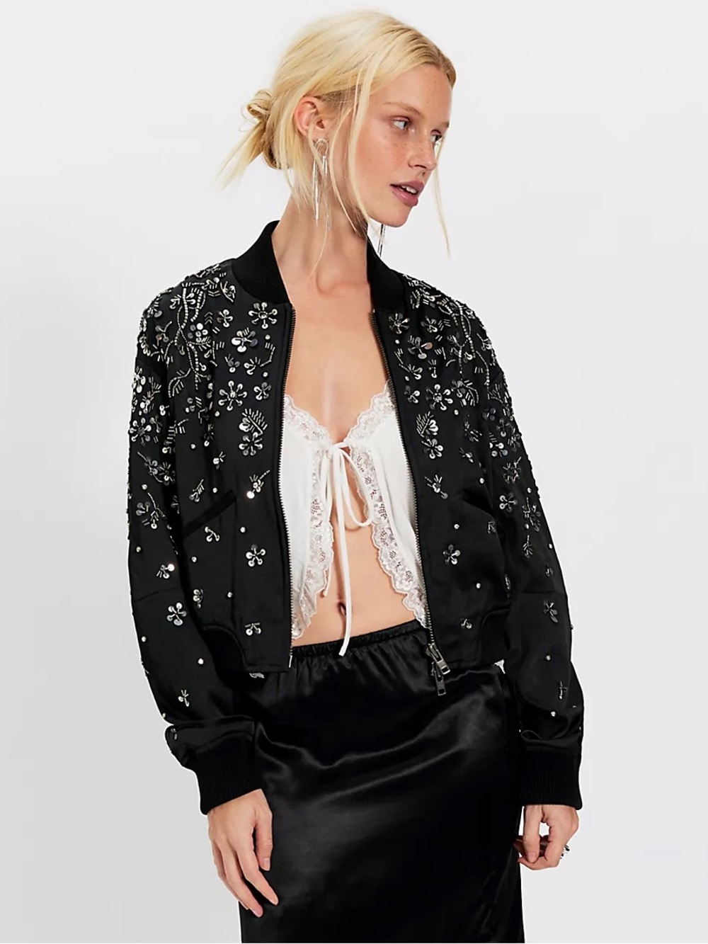 Free People Stassi Embellished Bomber - Picture 2 of 7